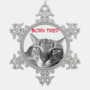 Adorno De Peltre Tipo Copo De Nieve Gato cansado nacido