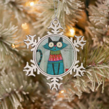 Gato con suéter navideño caprichoso