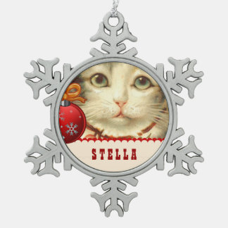Adorno De Peltre Tipo Copo De Nieve Gato del mascota de la foto de GROUPON con el