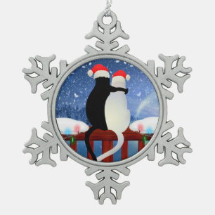 Adorno De Peltre Tipo Copo De Nieve Gatos navidades
