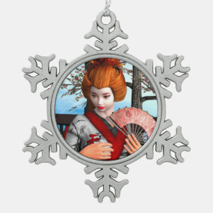Adorno De Peltre Tipo Copo De Nieve Geisha