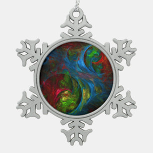 Adorno De Peltre Tipo Copo De Nieve Génesis Arte abstracto azul