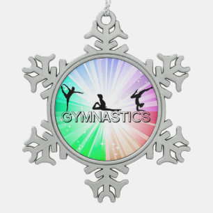 ADORNO DE PELTRE TIPO COPO DE NIEVE GIMNASTICS "LUZ BRILLANTE" ORNAMENTO DE ÁRBOL DE N
