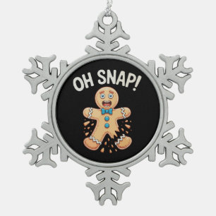 Adorno De Peltre Tipo Copo De Nieve Gingerbread Oh Snap Galletas de Navidad Hornear Xm