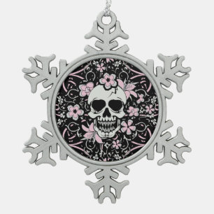 Adorno De Peltre Tipo Copo De Nieve Girly Vintage Skull