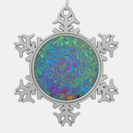 Adorno De Peltre Tipo Copo De Nieve Giro retro verde magenta, azul y espuma marina