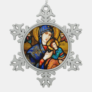 Adorno De Peltre Tipo Copo De Nieve Gloria A Jesús Y María