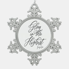 Adorno De Peltre Tipo Copo De Nieve Gloria en los negros y blancos más religiosos