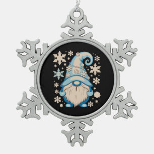 Adorno De Peltre Tipo Copo De Nieve Gnomo de la Navidad de Invierno Azul Fiesta de Nav