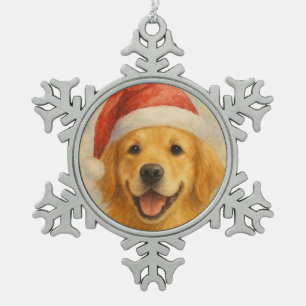 Adorno De Peltre Tipo Copo De Nieve Golden Retriever