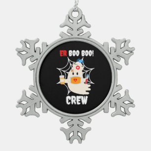 Adorno De Peltre Tipo Copo De Nieve Graciosa enfermera de la tripulación de ER Boo Boo