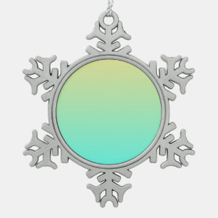Adorno De Peltre Tipo Copo De Nieve Gradiente Simple Amarillo Pastel Turquesa