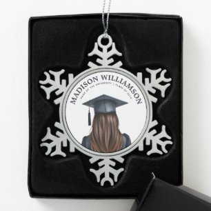Adorno De Peltre Tipo Copo De Nieve Graduación moderna personalizada Graduada mujer