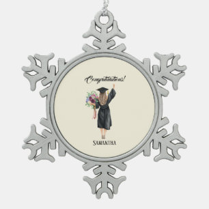 Adorno De Peltre Tipo Copo De Nieve Graduación personalizada de acuarela (8)