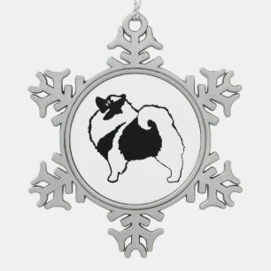 Adorno De Peltre Tipo Copo De Nieve Gráficos de Keeshond - Arte de perro original lind