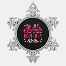 Adorno De Peltre Tipo Copo De Nieve Grandes amigos con uñas feas