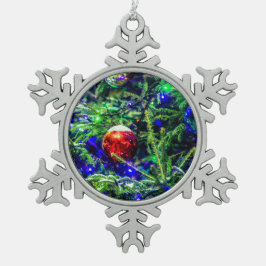 Adorno De Peltre Tipo Copo De Nieve Green Christmas Tree Red Ball