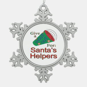 Adorno De Peltre Tipo Copo De Nieve Gritos a los ayudantes de Santa Claus