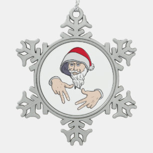 Adorno De Peltre Tipo Copo De Nieve Guay Gangsta Hip Hop Hand Rap Santa Claus