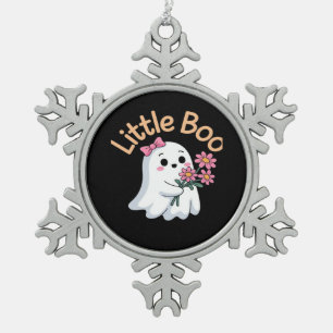 Adorno De Peltre Tipo Copo De Nieve Halloween Boo Cute Family