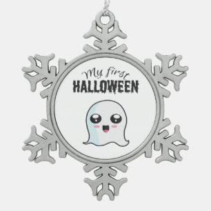 Adorno De Peltre Tipo Copo De Nieve Halloween Curte Boo La bebé recién nacida Hallowee