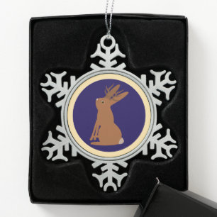 Adorno De Peltre Tipo Copo De Nieve Halloween Jackalope Trick o Trete