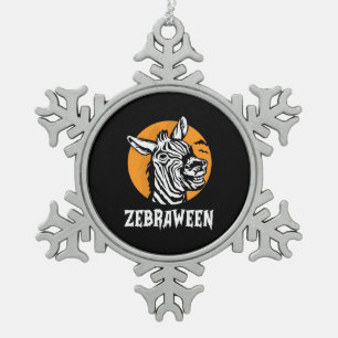 Adorno De Peltre Tipo Copo De Nieve Halloween Zebra