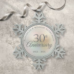 Adorno De Peltre Tipo Copo De Nieve Hermosa Perla 30 Aniversario<br><div class="desc">Con una hermosa perla,  esta moda de 30 años boda puede ser personalizada con su información especial de aniversario de perlas en un fondo perla. Diseñado por Thisisnotme©</div>