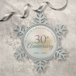 Adorno De Peltre Tipo Copo De Nieve Hermosa Perla 30 Aniversario