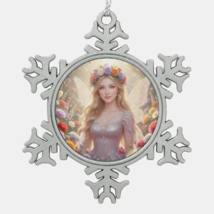 Adorno De Peltre Tipo Copo De Nieve Hermosa princesa hada