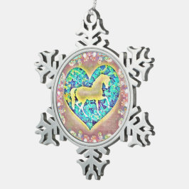 Adorno De Peltre Tipo Copo De Nieve Hermoso caballo