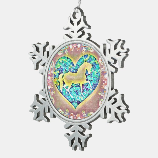 Adorno De Peltre Tipo Copo De Nieve Hermoso caballo (Derecha)