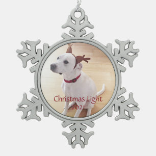 Adorno De Peltre Tipo Copo De Nieve Hermosos Navidades de perros porcino de renos blan