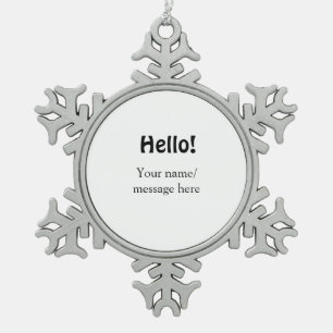 Adorno De Peltre Tipo Copo De Nieve Hola agregar mensaje de nombre simple mínimo tem d