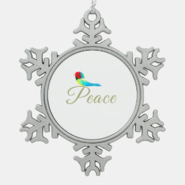 Adorno De Peltre Tipo Copo De Nieve Holiday Little Bird Messenger of Peace