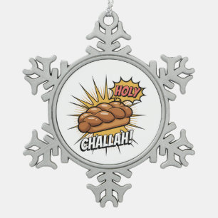 Adorno De Peltre Tipo Copo De Nieve Holy Challah Funny Jewish Hanukkah Jew
