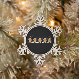 Adorno De Peltre Tipo Copo De Nieve Hombre de jengibre lindo panadero de Navidad 