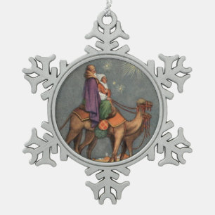 Adorno De Peltre Tipo Copo De Nieve Hombres Sabios, Camello Arte Antiguo Adorno de Cop