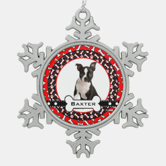 Adorno De Peltre Tipo Copo De Nieve Huesos de la foto del perro del chucho e