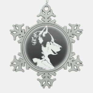 Adorno De Peltre Tipo Copo De Nieve Husky Dog Ornament Personalizado Husky Puppy Decor