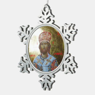 Adorno De Peltre Tipo Copo De Nieve Icono del Señor Jesús