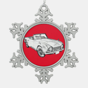 Adorno De Peltre Tipo Copo De Nieve Ilustracion Del Auto Deportivo Triumph Tr4