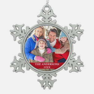 Adorno De Peltre Tipo Copo De Nieve Imagen familiar roja