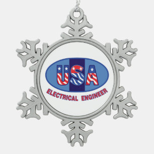Adorno De Peltre Tipo Copo De Nieve Ingeniero eléctrico patriótico