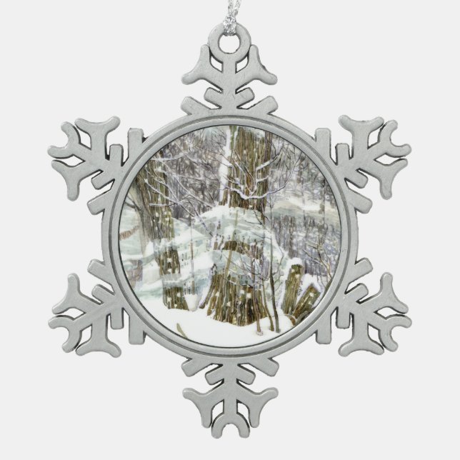 Adorno De Peltre Tipo Copo De Nieve Invierno (Anverso)