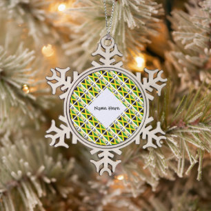 Adorno De Peltre Tipo Copo De Nieve Jamaica y bandera jamaicana personalizada en mosai