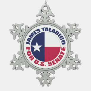 Adorno De Peltre Tipo Copo De Nieve James Talarico para el Senado de EE. UU. Texas