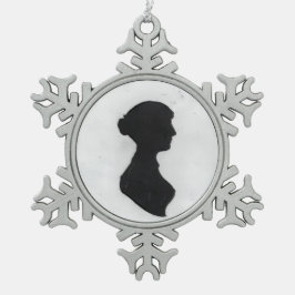 Adorno De Peltre Tipo Copo De Nieve Jane Austen Silhouette