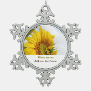 Adorno De Peltre Tipo Copo De Nieve jardín de girasoles amarillos añadir foto texto no