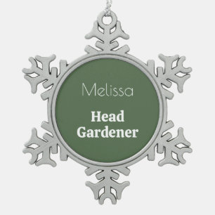 Adorno De Peltre Tipo Copo De Nieve Jardinero Jefe Novedad Personalizada Tema Jardín